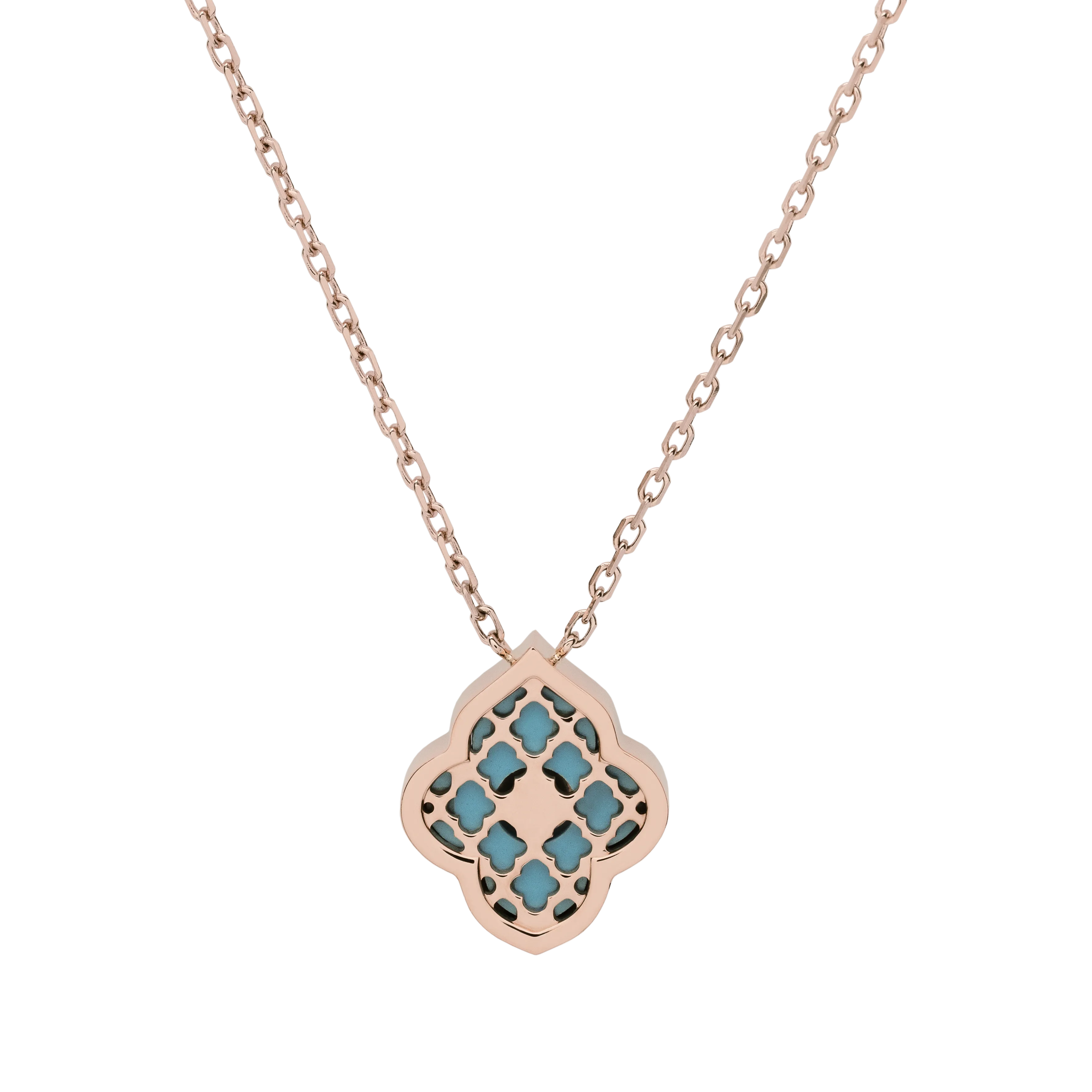 LUCE COLOUR - PENDANT ROSE GOLD TURQUOISE & 1 DIAMOND S