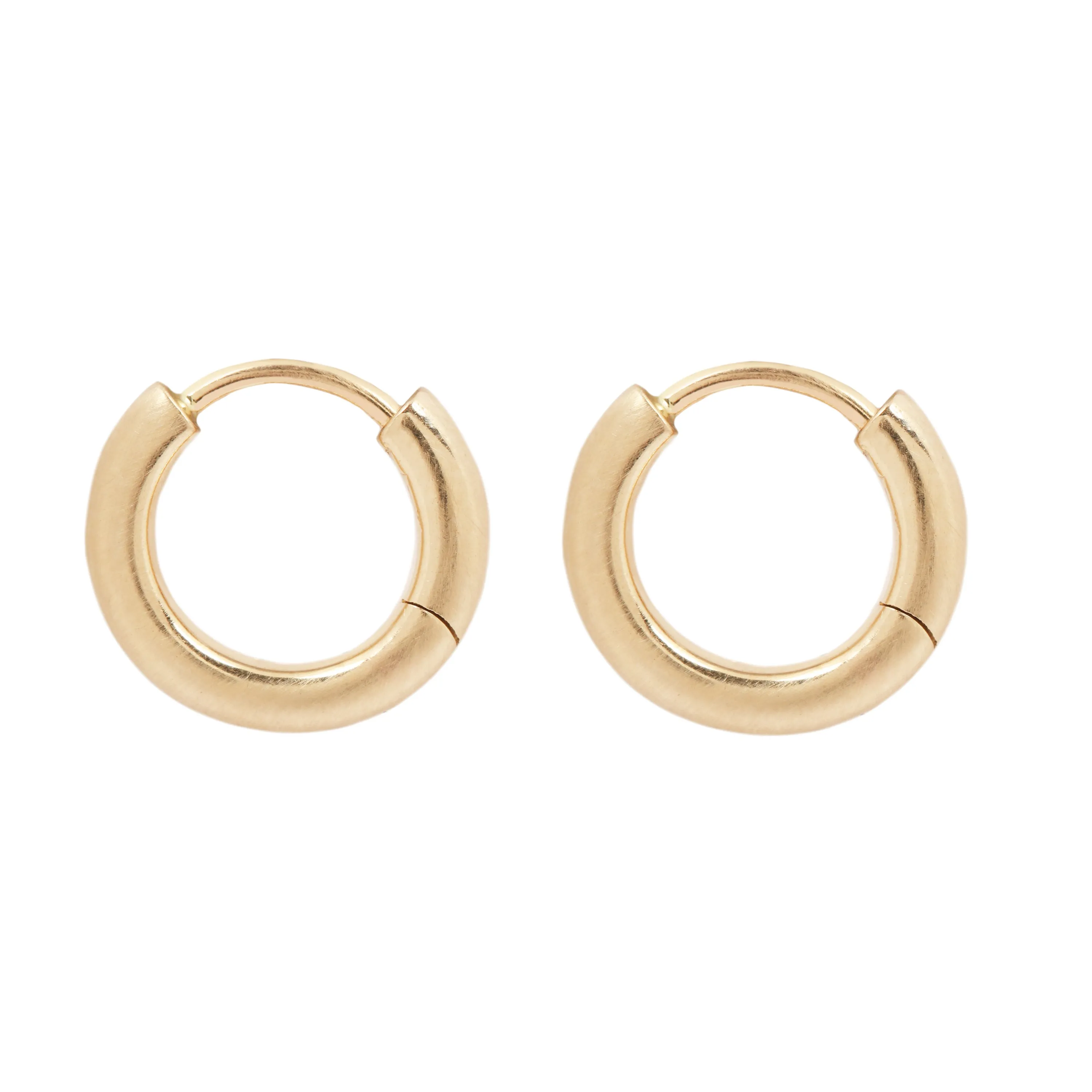 Medium Plain Hinged Gold Hoops