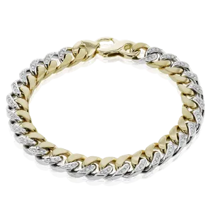 Men's Bracelet in 14k Gold with Diamonds