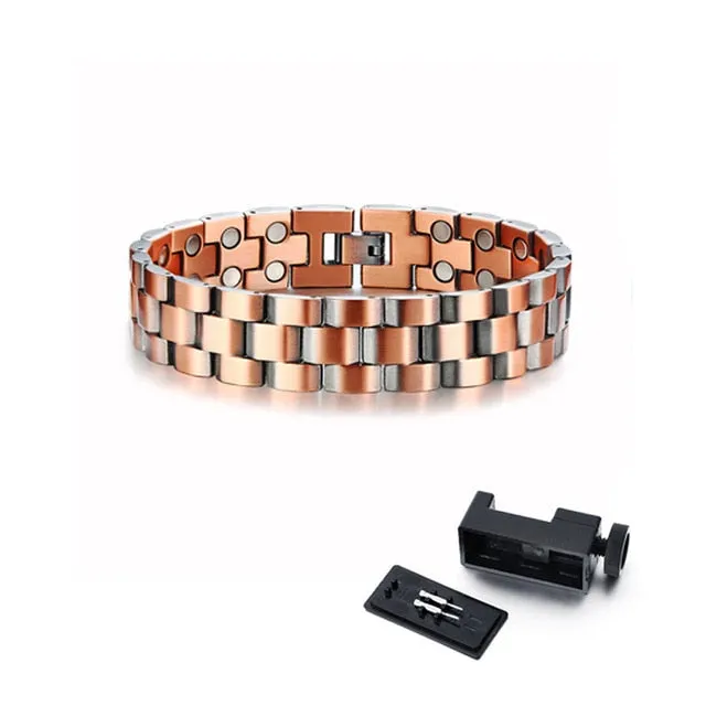 Mens Elegant Pure Copper Magnetic Therap  Bracelet Pain Relief For Arthritis