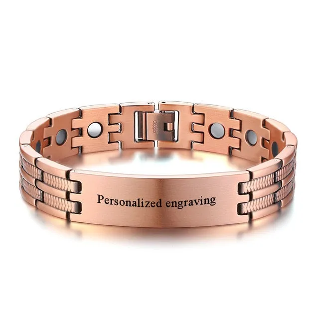 Mens Elegant Pure Copper Magnetic Therap  Bracelet Pain Relief For Arthritis