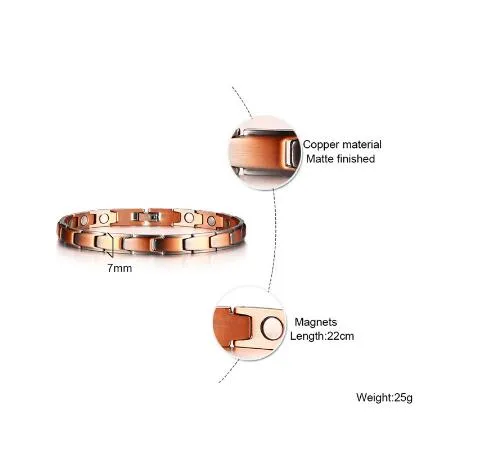 Mens Elegant Pure Copper Magnetic Therap  Bracelet Pain Relief For Arthritis