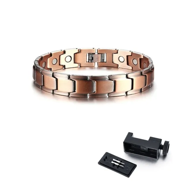 Mens Elegant Pure Copper Magnetic Therap  Bracelet Pain Relief For Arthritis