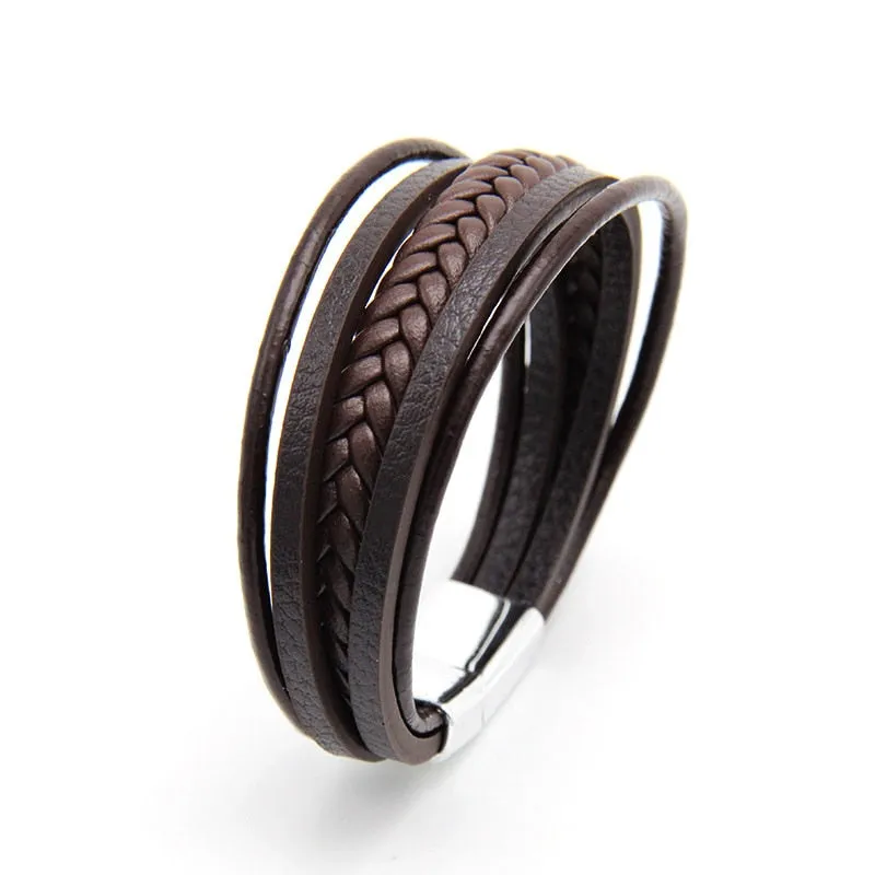 Men's Multilayer Leather Braided Rope Bracelets