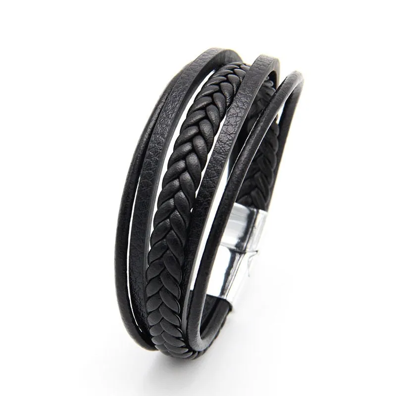 Men's Multilayer Leather Braided Rope Bracelets