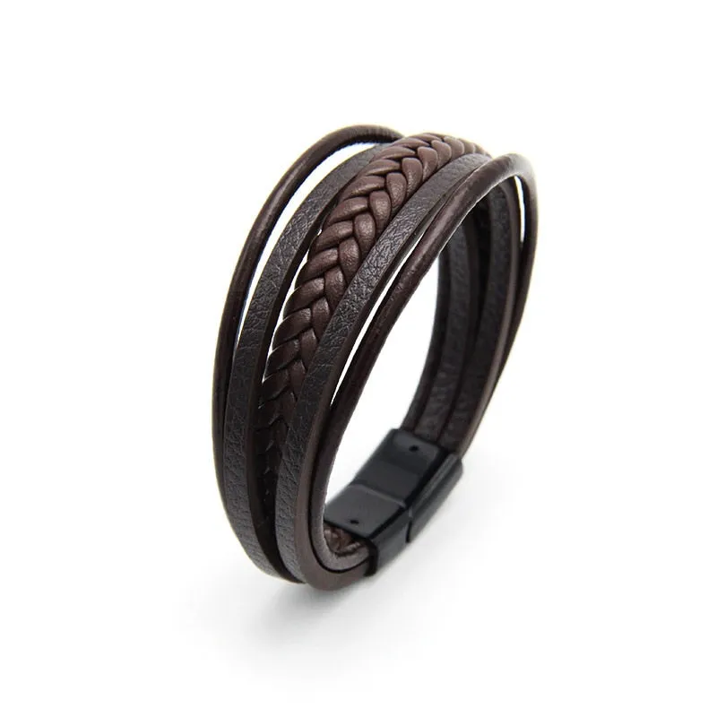 Men's Multilayer Leather Braided Rope Bracelets