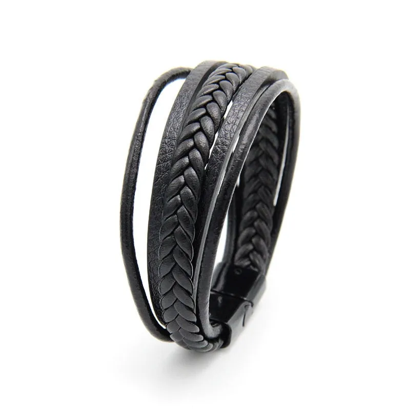 Men's Multilayer Leather Braided Rope Bracelets