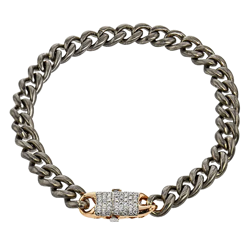 Men's Titanium Bracelet In 14k Gold With Diamonds