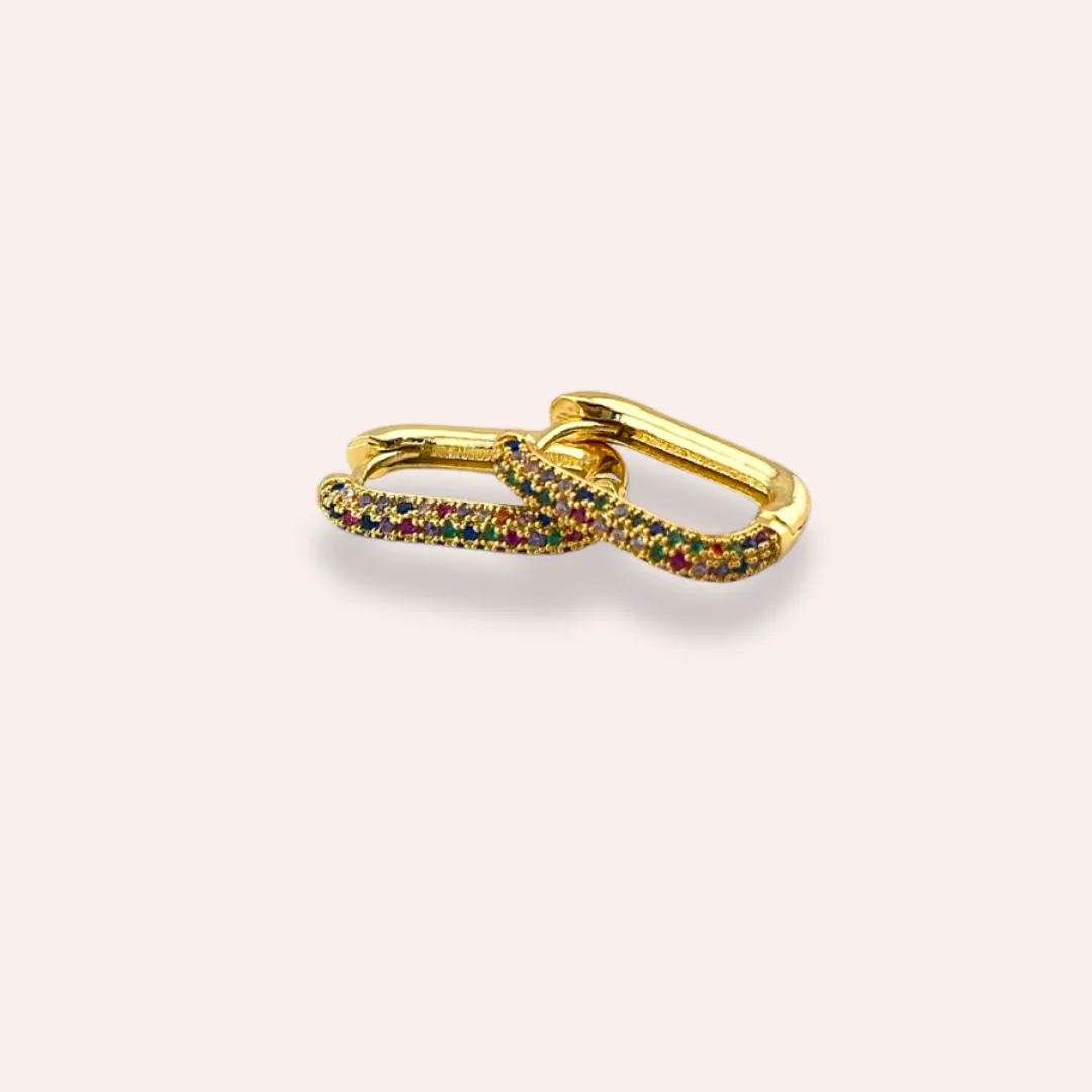 Multicolored Zircon Hoops