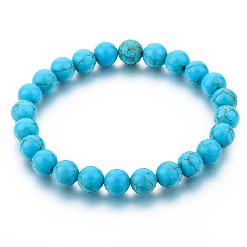 Natural Stone Strand Bracelets With Stones Love Casual Men Jewelry White Turquoise Beads Bracelets & Bangles for Women