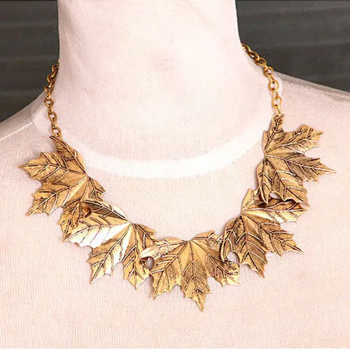 New Choker Bib Statement Necklace Girl Chian necklaces For Women Vintage Korea Leaves Pendant Necklace Jewelry collares