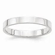 Palladium Flat Comfort Fit 3mm Wedding Band Ring