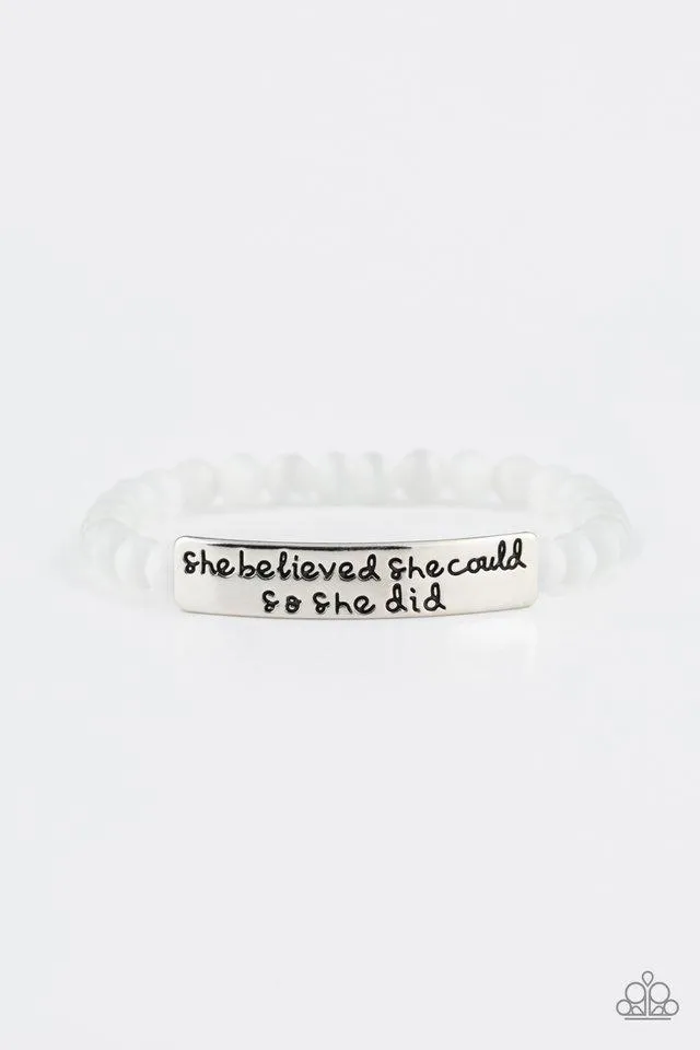 Paparazzi Bracelet ~ So She Did - White