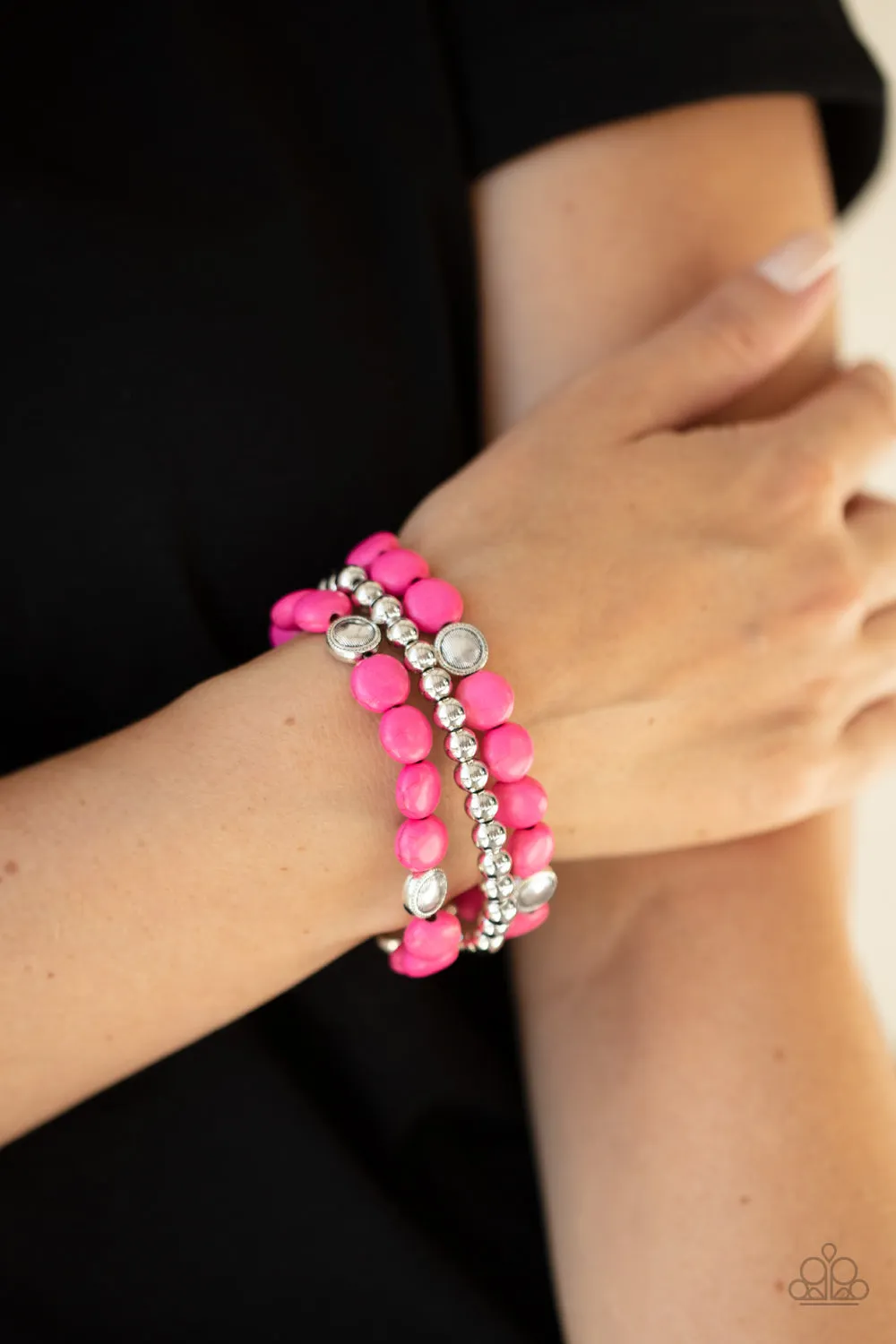 Paparazzi Desert Verbena - Pink Bracelet