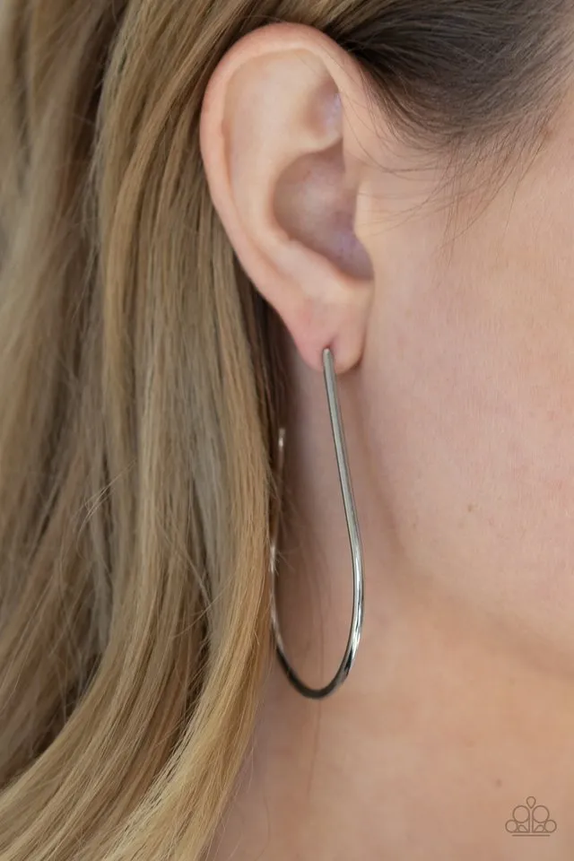 Paparazzi Earring ~ City Curves - Silver