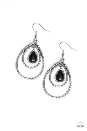 Paparazzi Earring ~ Desert Tempest - Black