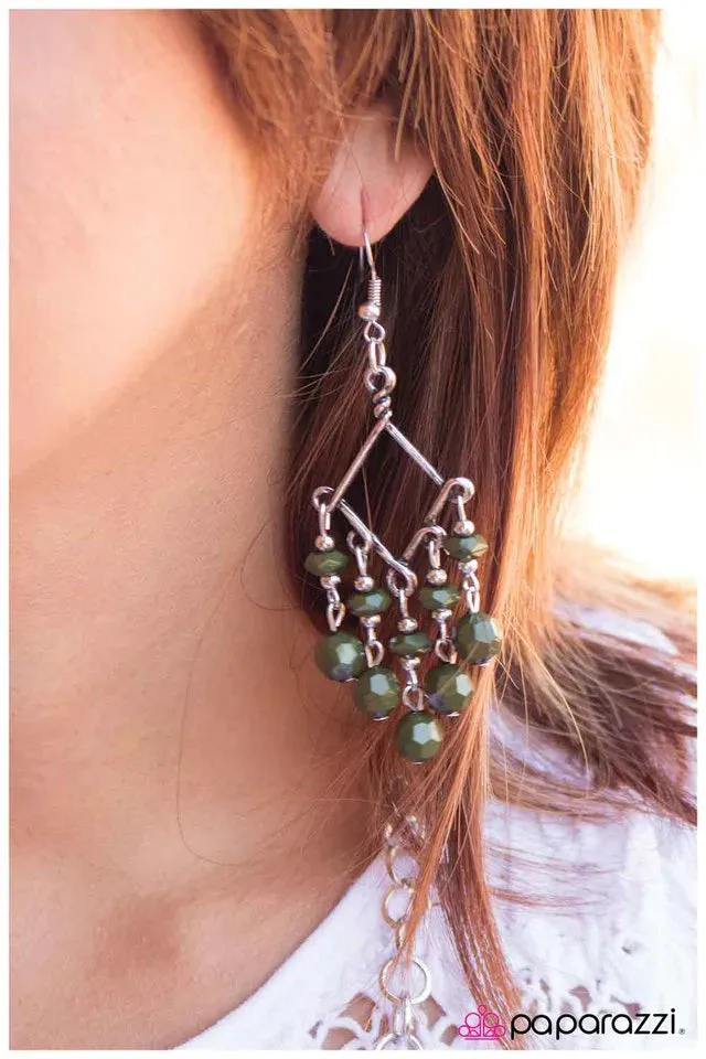 Paparazzi Earring ~ Dipped in Decadence - Green