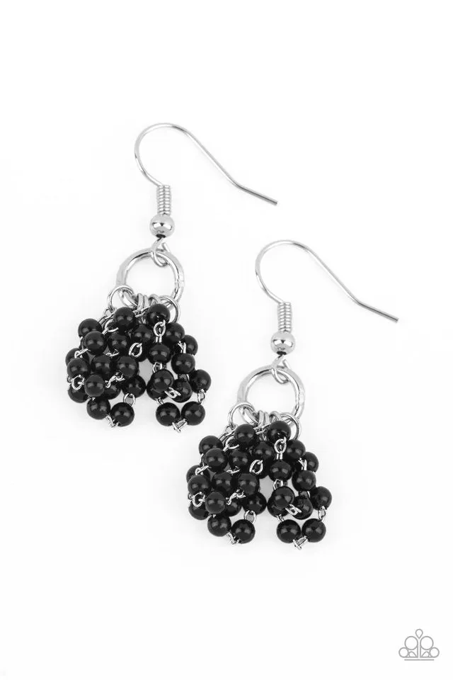 Paparazzi Earring ~ Party Posh Princess - Black