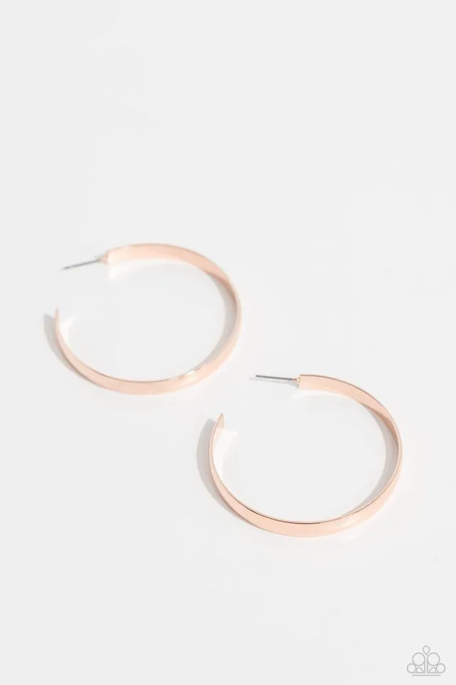 Paparazzi Earring ~ Sleek Symmetry - Rose Gold