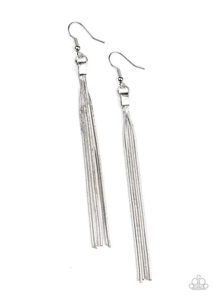 Paparazzi Earring ~ Swing Into Action - Silver