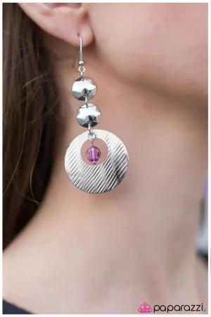 Paparazzi Earring ~ The Fast Lane - Purple