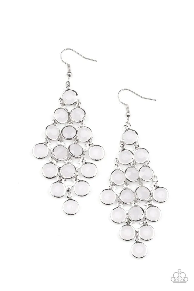 Paparazzi Earring ~ With All DEW Respect - White