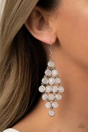 Paparazzi Earring ~ With All DEW Respect - White