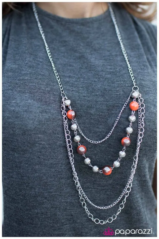 Paparazzi Necklace ~ Betwixt - Orange