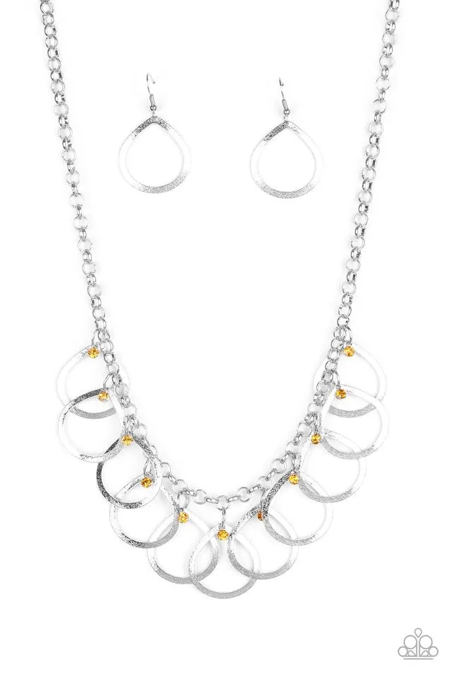 Paparazzi Necklace ~ Drop by Drop - Yellow