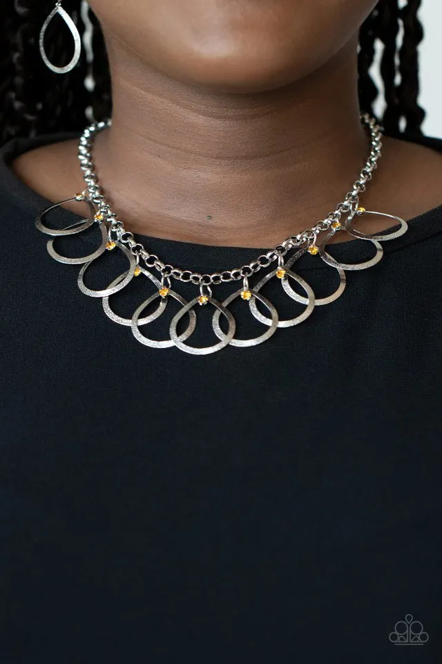 Paparazzi Necklace ~ Drop by Drop - Yellow