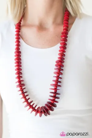 Paparazzi Necklace ~ Maui Mai Tai - Red