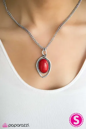 Paparazzi Necklace ~ Skipping Stones - Red