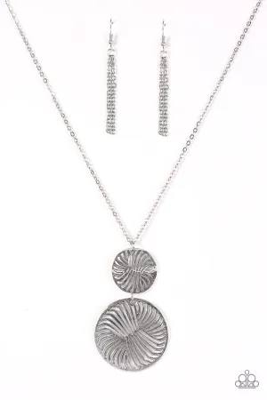 Paparazzi Necklace ~ Spin Your Wheels - Silver