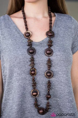 Paparazzi Necklace ~ Tropical Tango - Brown