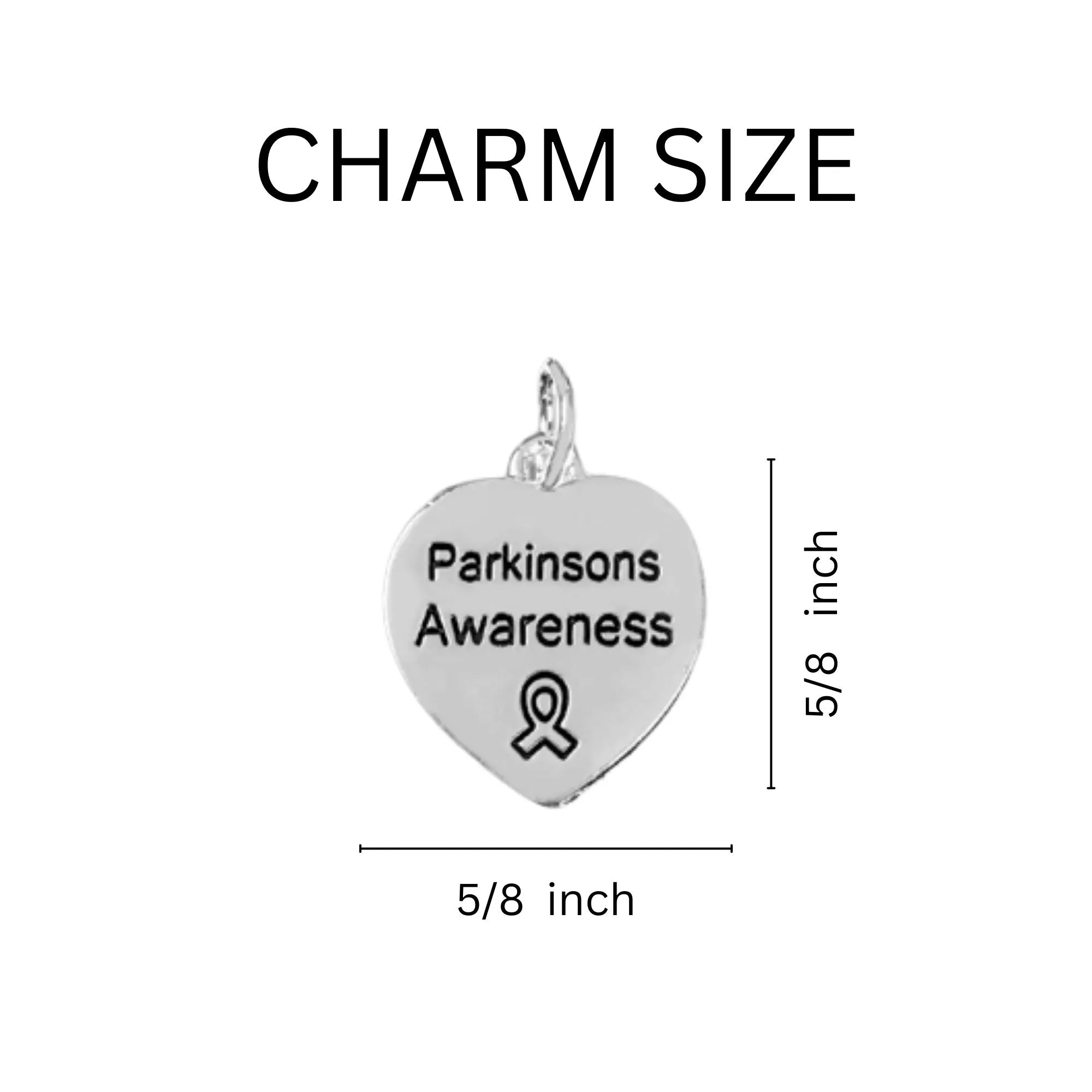 Parkinson's Disease Awareness Heart Retractable Charm Bracelets