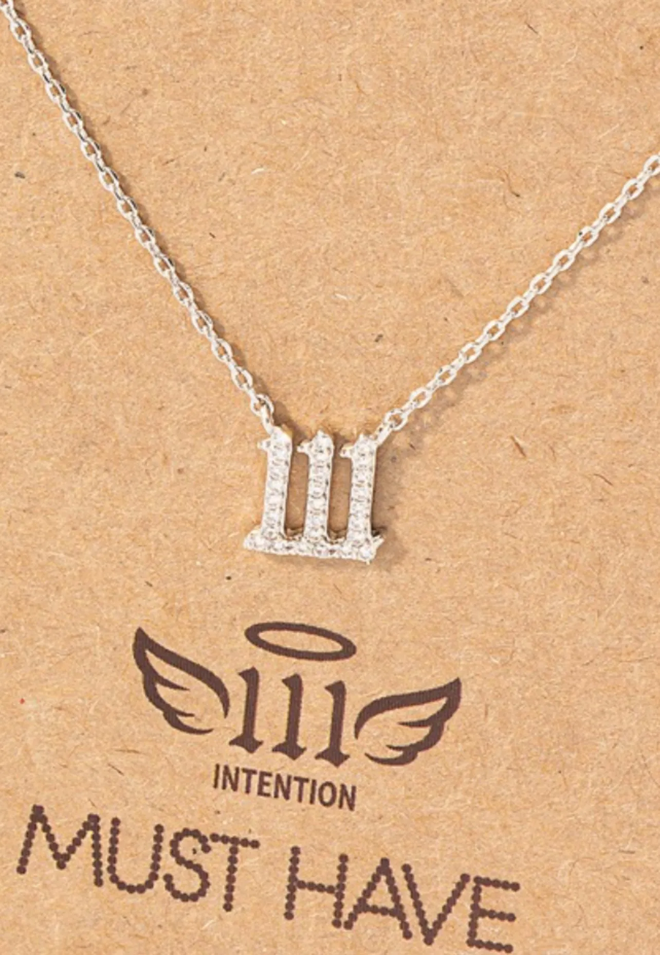 Pave 111 Angel Number Pendant Necklace