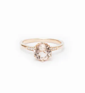 Peach Morganite Hazeline Solitaire Ring