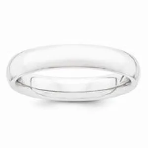 Platinum 4mm Half-Round Comfort Fit Lightweight Wedding Band Ring