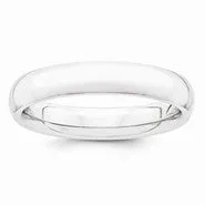 Platinum 4mm Half-Round Comfort Fit Lightweight Wedding Band Ring