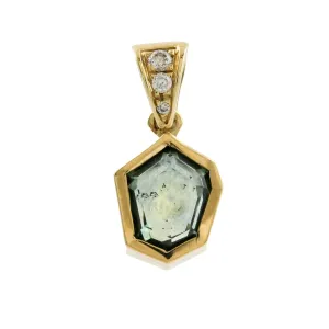 Portrait Cut Montana Sapphire Pendant 14k