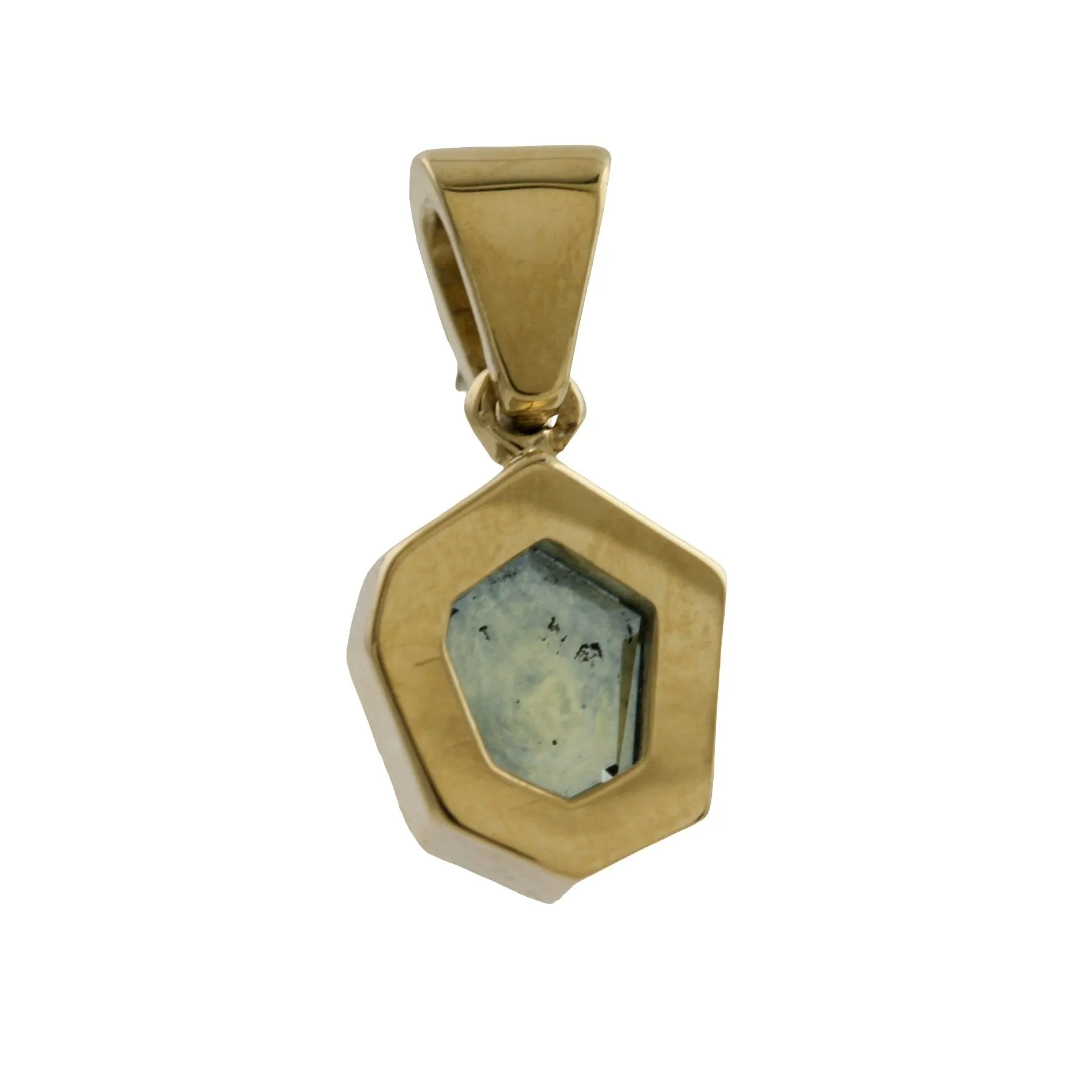 Portrait Cut Montana Sapphire Pendant 14k