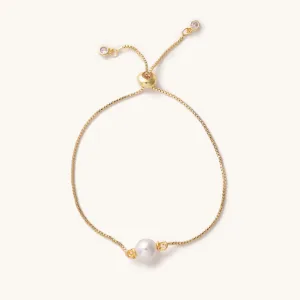 Presley Golden Pearl Slider Bracelet