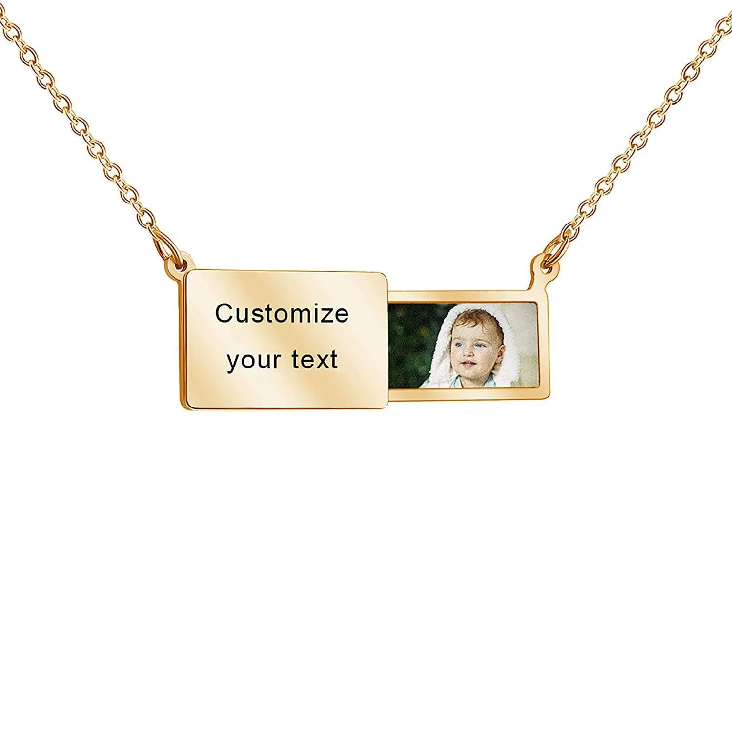 Pull-Out Envelope Necklace Personalized Engraved Photo Locket Unique Pendant