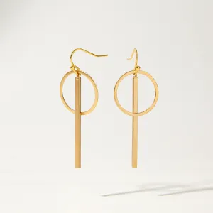 "L'Or" Gold Bar Earrings Dangle