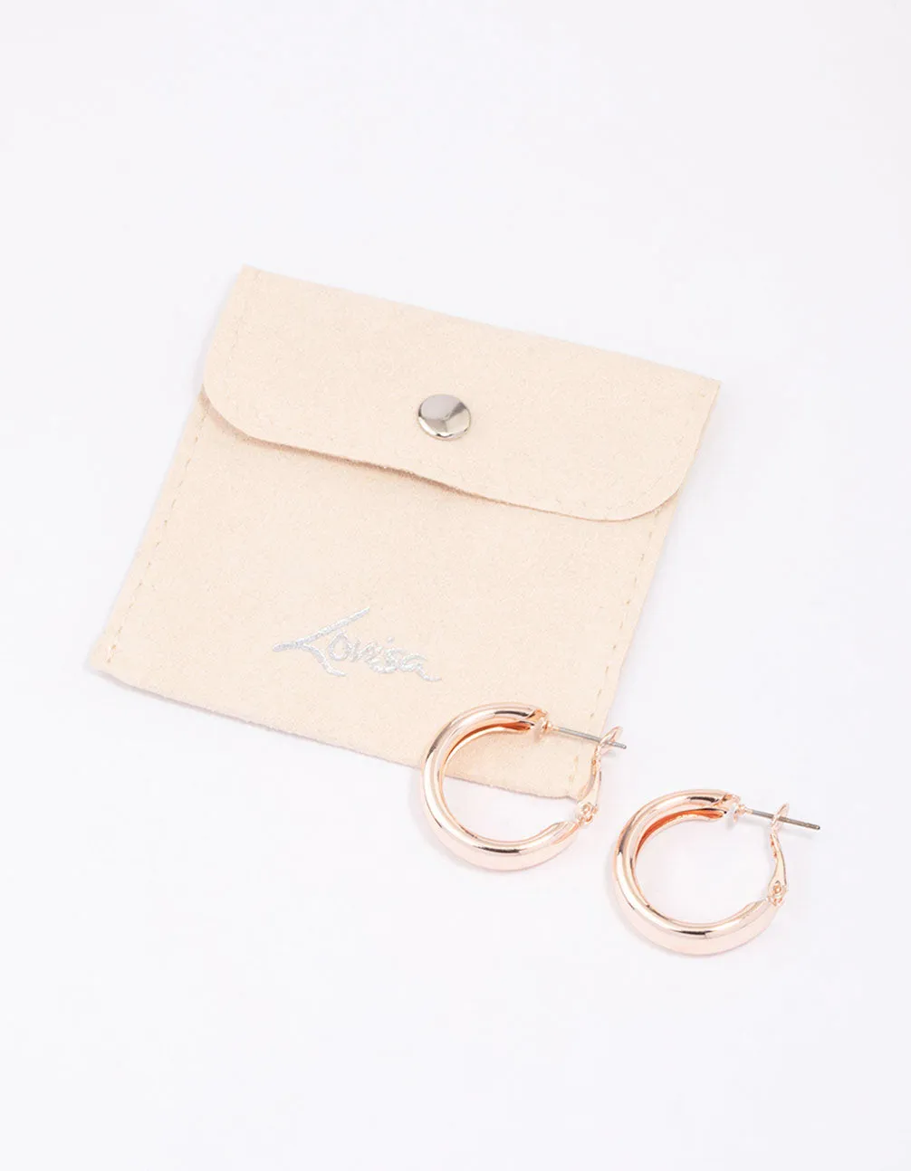 Rose Gold Sleek Hoop Earrings