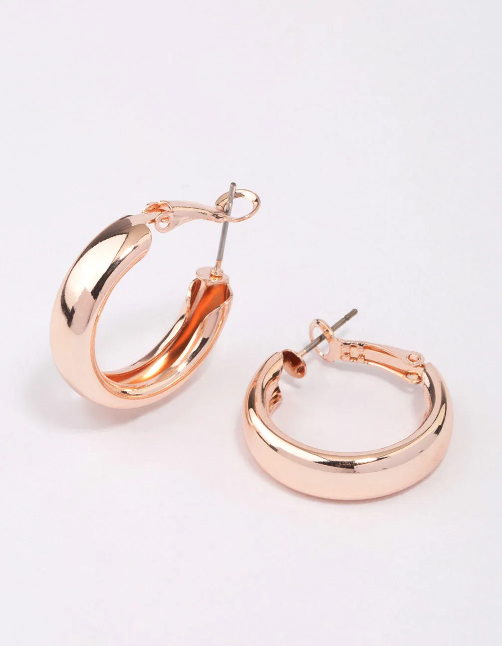 Rose Gold Sleek Hoop Earrings