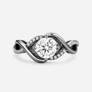 Round Cut Moissanite Classic Infinity Engagement Ring