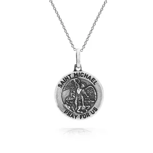 Saint Michael Pendant Necklace for Military Police in Sterling Silver - Religious Medal