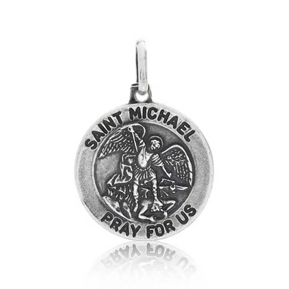 Saint Michael Pendant Necklace for Military Police in Sterling Silver - Religious Medal