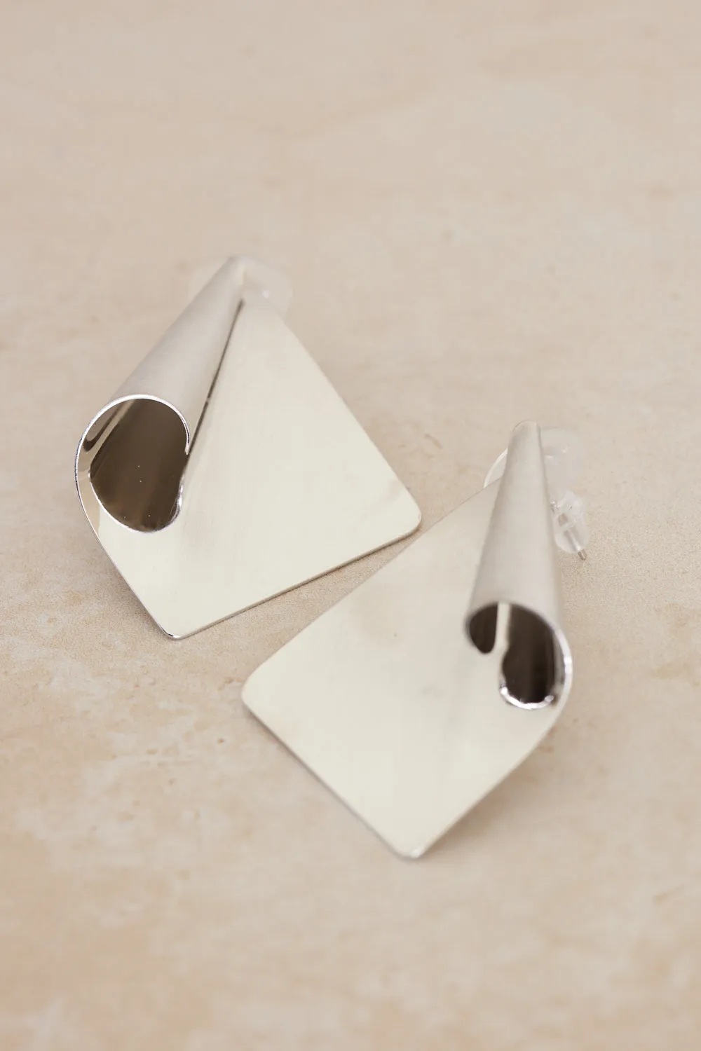 Sculptural Earrings - Silver